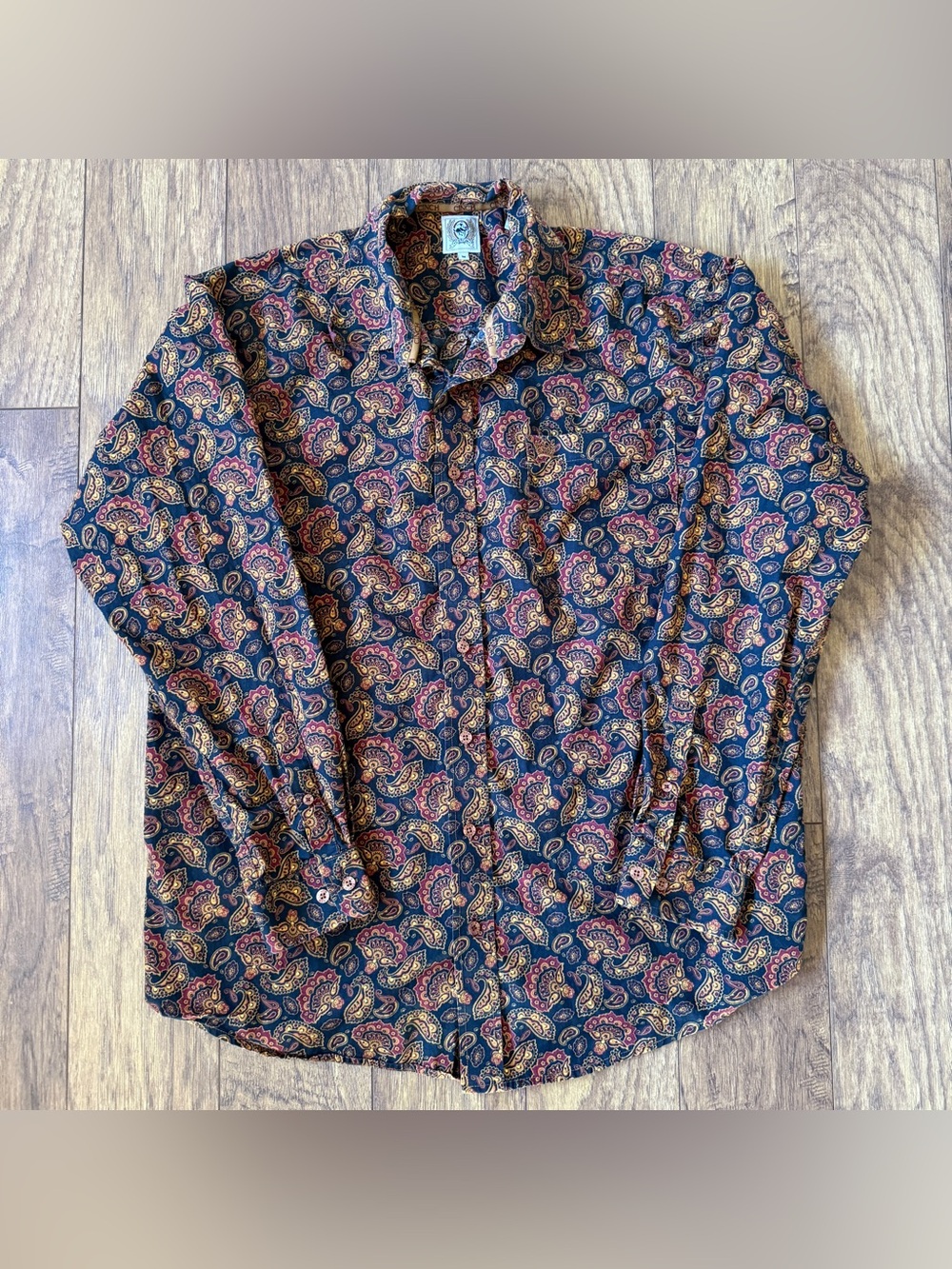 Cinch Men’s Paisley Western Shirt M 100% Cotton Long Sleeve Button Down